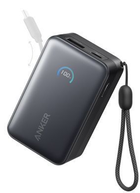 Портативное зарядное устройство Anker Nano - 10000 mAh 45W Built-In USB-C Cable Black (7206698)