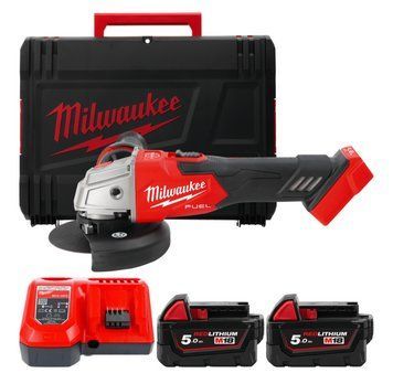Болгарка (кутова шліфмашина) акумуляторна MILWAUKEE, M18 FSAG125XB-502X, &Oslash;125мм (+ заряд.пристрій, 2 акум.Х 5Аг, HDкейс) 4933478430 фото