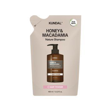 Сменный блок восстанавливающего шампуня Kundal Honey & Macadamia Nature Shampoo Refill Pack Baby Powder 400ml