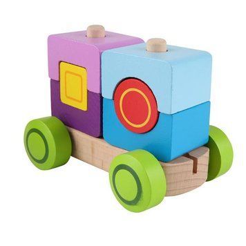Деревянный поезд Hape из кубиков (E0417) dt_12125 фото