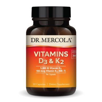 Вітамін Д3 + К2, Vitamins D3 & K2, Dr. Mercola, 30 капс