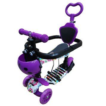 Самокат детский X-TREME KS-705-5W фиолетовый с защитным кольцом