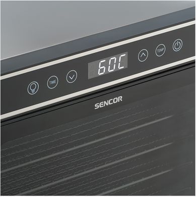 Sencor Сушилка для продуктов 600Вт, поддонов - 7x2.8см, диаметр - 30см, электронное управл., черный (366727) SFD7750SS фото