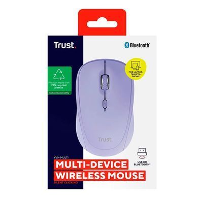Мышь Trust Yvi+ Compact Multi-Device, WL/BT/USB-A, фіолетовий 25583_TRUST фото