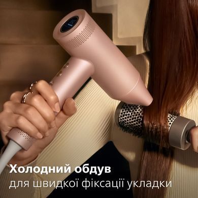 Philips Фен 8000 Series, 1400Вт, 3 режими, іонізація, хол. обдув, турборежим, рожевий (385592) BHD837/10 фото