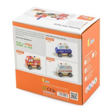 Деревянная пирамидка Viga Toys Пожарная машинка (50203FSC) dt_11847 фото