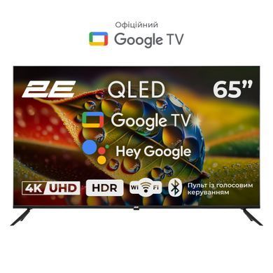 2E Телевизор 65" QLED 4K 60Hz Smart Google TV Black 2E-65A77Q фото