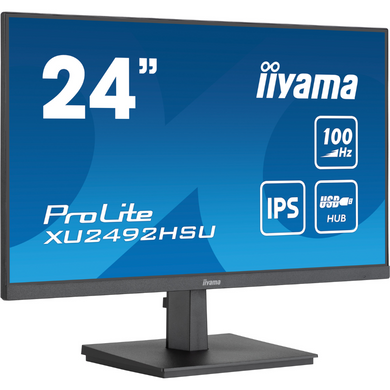 23.8" 16:9 IPS РК монітор, 1920х1080, 0.4 мс (MPRT), 100 Гц, FreeSync, 1xHDMI/1xDP/4xUSB 3.2, SP 2x2 IIYAMA XU2492HSU-B6 3722944 фото