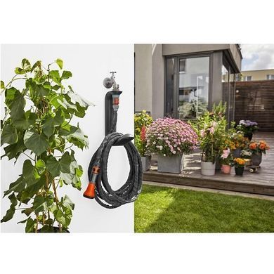 Набір шланг GARDENA Liano садовий текстильний 13 мм 1/2" 15 м із тримачем TapFix 18595-20.000.00 фото