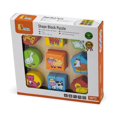 Деревянный пазл-сортер Viga Toys Фигуры и зверята (59585) dt_79207 фото