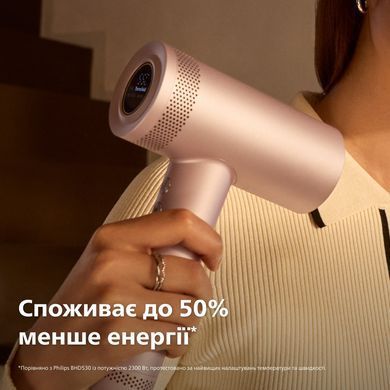 Philips Фен 8000 Series, 1400Вт, 3 режими, іонізація, хол. обдув, турборежим, рожевий (385592) BHD837/10 фото