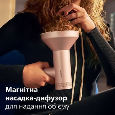 Philips Фен 8000 Series, 1400Вт, 3 режими, іонізація, хол. обдув, турборежим, рожевий (385592) BHD837/10 фото