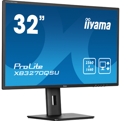 31,5" 16:9 IPS РК монітор, 2560х1440, 3 мс (GtG), 100 Гц, Adaptive Sync, 2xHDMI 2.0/1xDP 1.4/3xUSB 3 IIYAMA XB3270QSU-B1 3725367 фото