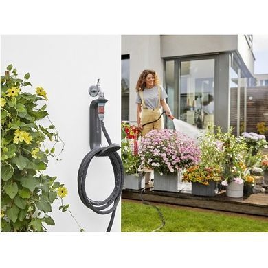 Набір шланг GARDENA Liano садовий текстильний 13 мм 1/2" 15 м із тримачем TapFix 18595-20.000.00 фото