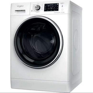 Whirlpool Стирально-сушильная машина фронтальная, 11(7)кг, 1600, A, 60см, дисплей, пар, инвертор, люк черный, белый FFWDB1176258BCVUA фото