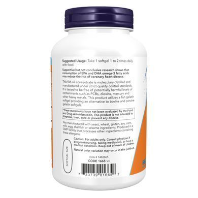 Ультра Омега-3 500 ЕПК / 250 ДГК Now Foods (Ultra Omega-3 500 EPA / 250 DHA) 180 риб'ячих гелевих капсул