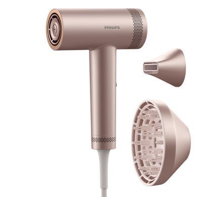 Philips Фен 8000 Series, 1400Вт, 3 режими, іонізація, хол. обдув, турборежим, рожевий (385592) BHD837/10 фото