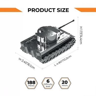 Коллекционная модель-конструктор Metal Time Ponderous Panzer Heavy Tank Тяжелый танк Тигр (MT020) dt_94846 фото
