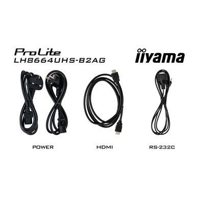 85.6" 16:9 IPS РК дісплей, 3840х2160, 500 кд/м2, 24/7, ОС Андроід 14, 2xHDMI/1xUSB-C/2xUSB 2.0, SP 2 IIYAMA LH8664UHS-B2AG