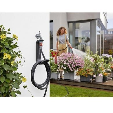 Набір шланг GARDENA Liano садовий текстильний 13 мм 1/2" 15 м із тримачем TapFix 18595-20.000.00 фото