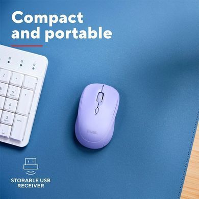 Мышь Trust Yvi+ Compact Multi-Device, WL/BT/USB-A, фіолетовий 25583_TRUST фото