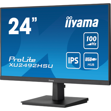 23.8" 16:9 IPS РК монітор, 1920х1080, 0.4 мс (MPRT), 100 Гц, FreeSync, 1xHDMI/1xDP/4xUSB 3.2, SP 2x2 IIYAMA XU2492HSU-B6 3722944 фото