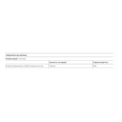 Vitamin K2 100mcg - 60 vcaps Natural Factors