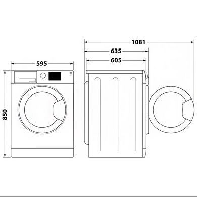 Whirlpool Стирально-сушильная машина фронтальная, 11(7)кг, 1600, A, 60см, дисплей, пар, инвертор, люк черный, белый FFWDB1176258BCVUA фото