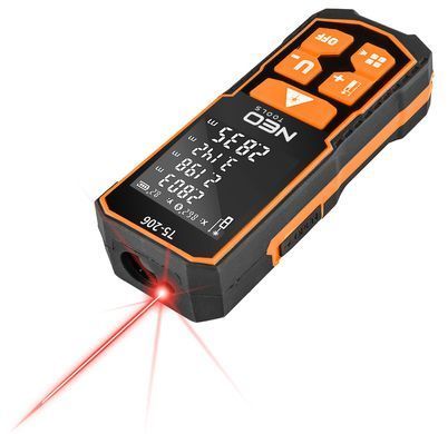 Лазерный дальномер NEO Tools 75-206, 100 м, точность &plusmn;2 мм, IP54, USB-C, профессиональный.