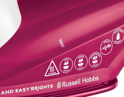 Russell Hobbs Утюг Light&Easy Brights Berry, 2600Вт, 240мл, паровой удар -115гр, постоянный пар - 35гр, керам. подошва, малиновый 26480-56 фото