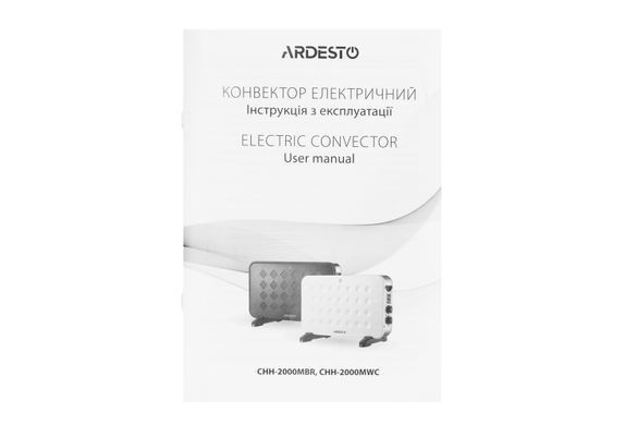 ARDESTO Конвектор, 20м2, 2000Вт, мех. упр-ння, відкритий нагрів. елемент, чорний (356286)