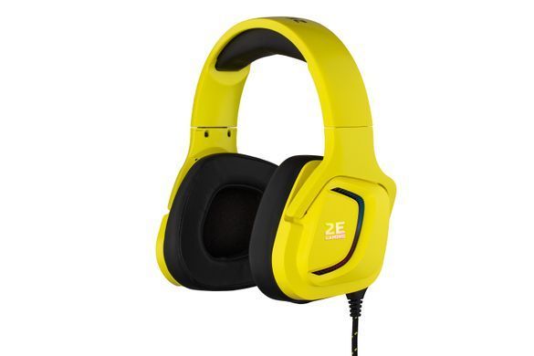 Гарнітура ігрова 2E GAMING HG340, mini-jack/dual 3.5мм, RGB, 2м, жовтий (343463) 2E-HG340YW фото