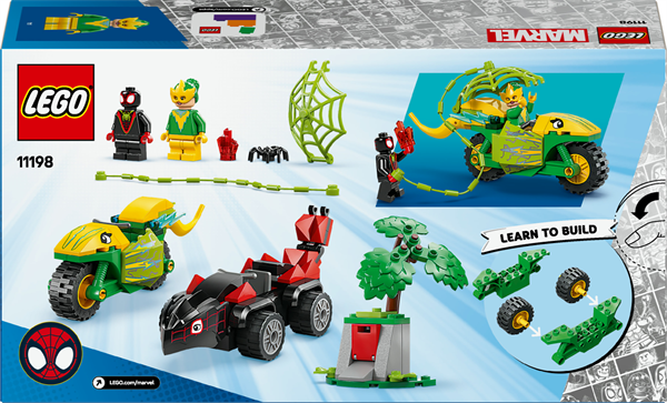 Конструктор LEGO Marvel Павук і його неймовірні друзі Перегони на електромобілях з динозаврами 124 деталі (11198)