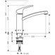 Смеситель для кухни Hansgrohe Focus, дл.излива - 220мм, поворотный, 1 рычаг, KM160, сталь