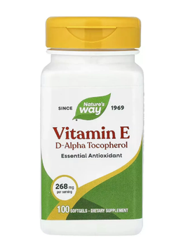 Вітамін E, Vitamin E D-Alpha Tocopherol - 100 Softgels