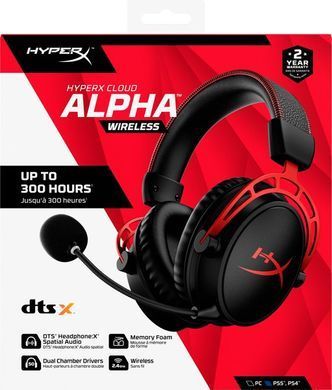Гарнітура ігрова HyperX Cloud Alpha WL/USB-A, чорно-червоний (360428) 4P5D4AA фото
