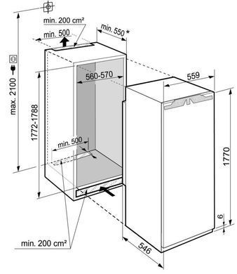 Liebherr Холодильна камера вбудована, 177x55.9х54.6, 291л, А++, ST, диспл внутр., BioFresh, білий (370716) IRBD5150 фото