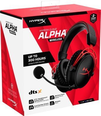 Гарнітура ігрова HyperX Cloud Alpha WL/USB-A, чорно-червоний (360428) 4P5D4AA фото
