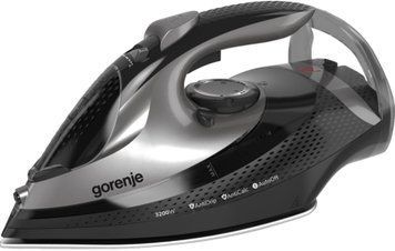 Праска Gorenje, 3250Вт, 420мл, паровий удар-250гр, верт. відпарювання, антинакип, автовідключення, керам. підошва, чорний (387461) SIH3200BKS фото