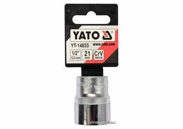 Головка торцева YATO : квадрат 1/2", SPLINE M21 мм, L= 38 мм. CrV
