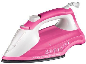 Russell Hobbs Праска Light&Easy Pro, 2600Вт, 240мл, паровий удар -130гр, постійна пара - 40гр, керам. підошва, біло-рожевий (369019) 26461-56 фото