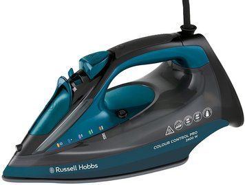 Russell Hobbs Праска Colour Control Pro, 2400Вт, 380мл, паровий удар -185гр, самоочищення, індик.температури, керам. підошва, синій (382630) 27280-56 фото