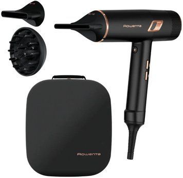 Rowenta Фен Ultimate Experience Maestria, 2000Вт, 3 режими, дифузор, кейс для зберігання, іоніз-я, хол. обдув, чорний (385736) CV9920F3 фото