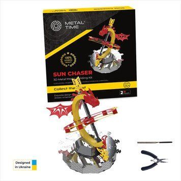 Коллекционная модель-конструктор Metal Time Sun Chaser Dragon Stand Clock Солнечные часы (MT025) dt_94847 фото