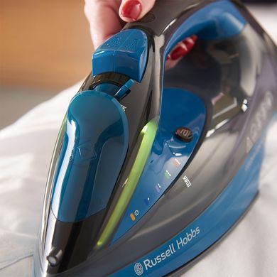 Russell Hobbs Утюг Colour Control Pro, 2400Вт, 380мл, паровой удар -185гр, самоочистка от накипи, индик.темпер., керам. подошва, синий 27280-56 фото