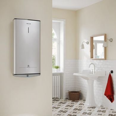 Водонагреватель электр. Ariston плоский слим VELIS TECH 100 EU, 100л, 2*1,5кВт, ун. монтаж, электр. упр-ние, B, Италия, Серый 3100919 фото