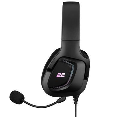 Гарнитура игровая 2E GAMING HG340, mini-jack/dual 3.5mm, RGB, 2м, чёрный 2E-HG340BK фото