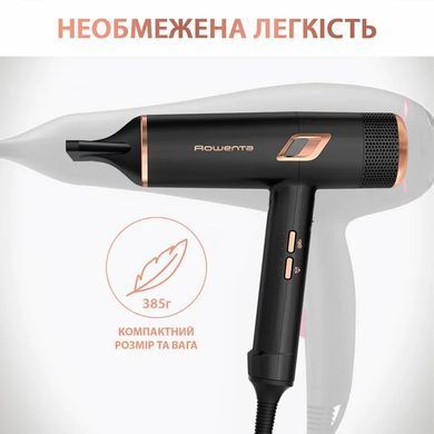 Rowenta Фен Ultimate Experience Maestria, 2000Вт, 3 режими, дифузор, кейс для зберігання, іоніз-я, хол. обдув, чорний (385736) CV9920F3 фото
