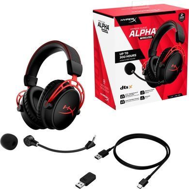 Гарнітура ігрова HyperX Cloud Alpha WL/USB-A, чорно-червоний (360428) 4P5D4AA фото