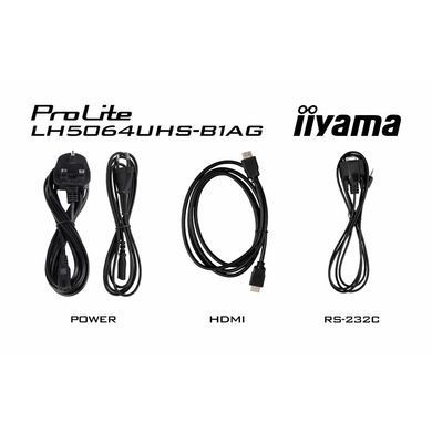 49.5" 16:9 IPS РК дісплей, 3840х2160, 500 кд/м2, 24/7, ОС Андроід 14, 2xHDMI/1xUSB-C/2xUSB 2.0, SP 2 IIYAMA LH5064UHS-B1AG
